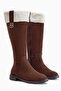 Marlena Brown Suede Fur Detailed Women's Boots - 3