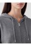 Gray Hooded Women's Knitwear Cardigan - 2