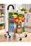 Foldable Stair-Climbing Shopping Trolley with Metal Basket, Triple-Wheel Design & Comfortable Handle – Portable Grocery Cart - 4
