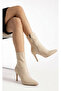 Kerem Skin Stretch 8.5 cm Medium Size Women's Heeled Boots - 2