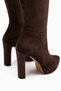 Ariya Brown Suede Platform Heeled Zippered Women's Boots - 5
