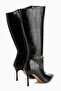 Patty Black Crocodile Thin Heeled Women's Boots - 5