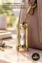 5 Pieces Brass Hourglass Keychain – 12 cm Metal Design, Decorative Bag Accessory, Keychain, Brass Hourglass