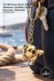 4 Pieces Brass Diving Helmet Keychain – 10 cm Brass Marine Themed Accessory, Key Holder, Keychain, Decorative