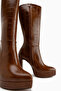 Ariya Taba Croco Platform Heeled Zippered Women's Boots - 5