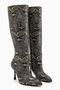 Jana Gray Snake Patterned Pointed Toe Women's Heeled Boots - 4