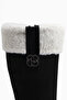 Marlena Black Suede Fur Detailed Women's Boots - 3