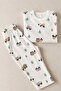 Truck Printed 100% Cotton Snap Fastener Baby Top and Bottom Set - 2