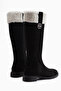 Marlena Black Suede Fur Detailed Women's Boots - 6