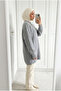 Women's Plush Stone Detailed Oversize Long Sweater Tunic 85 cm - 3