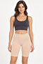 Women's Cotton Modal Jacquard Waisted Above Knee Biker Leggings Stretchy - 3