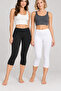Women's 2-Piece Cotton Stretchy Capri Leggings Narrow Leg Casual Basic