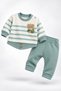 Baby Boy Set Teddy Bear Striped 2-Piece Top and Bottom Set Seasonal - 3