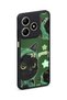 Realme C61 Compatible Green Bandana Cat Patterned Camera Protected Shockproof Case - 4