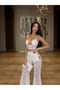 Grown Stone-Embellished Lace Set - 3
