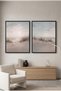 Neutral Coastal Dune Set of 2 Nature Wall Art | 2-Piece Portrait Framed Canvas Prints | Luxury Modern Botanical Decor for Living Room
