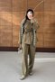 Pencil Belted Striped Trousers Design Modest Women's Scuba Suit - 5