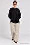 Oversize Basic Knitwear Sweater Lki̇0072 Black - 2