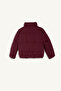 Plush Collared Quilted Zippered Burgundy Girls' Coat H8014A8/Br170 - 7