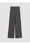 Özmarka New Season Anthracite Women's Trousers with Elastic Waist - 5