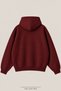 Unisex Minimalist Printed Daily Use Comfortable Burgundy 3-Thread Combed Cotton Hooded Sweatshirt - 2