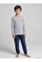 Embroidered Crew Neck Boys' Pajama Set (W6) - 6
