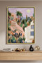 Mediterranean Terracotta Steps Nature Wall Art | Portrait Framed Canvas Print | Luxury Modern Botanical Decor for Living Room