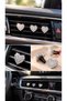 Zircon Stone Heart Air Conditioner Grill Ornament Set of 3 – Silver Color Car Interior Decoration - 4