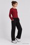 Wide Leg Seasonal Gabardine Trousers Lnz0003 Black - 3