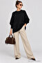 Oversize Basic Knitwear Sweater Lki̇0072 Black