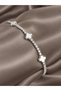 Brass Zircon Stone Clover Model Silver Color Women's Bracelet
