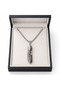 Feather Figured Men's Necklace with Albanian Chain Detail, Silver Color, 60 cm Long Chain - 2