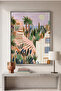 Mediterranean Terracotta Steps Nature Wall Art | Portrait Framed Canvas Print | Luxury Modern Botanical Decor for Living Room