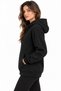 Women's Hooded Kangaroo Pocket Sweatshirt 3 Thread Threaded (Soft Puff Fabric) Smoked Gray Brown Black Stone - 2