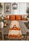 Orange Pumpkin Autumn Gnome 4-Piece Throw Pillow Cover Runner Set