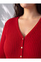 Alita City Lcw Curve Red Knitwear Plain Women's Cardigan with a Difference - 2