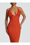 Celaena Tri̇ko Long Dress - 8