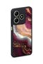 Realme C61 Compatible Burgundy Marble Patterned Shockproof Case with Camera Protection - 4