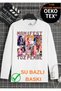 Manifest Powder Pink Zoktay Mina Esin Hilal Sueda Lidya Designed Long Sleeve T-Shirt 100% Organic Cotton White