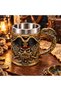 Decorative Mug with Pirate Figure and Dragon Handle, Stainless Steel Inner Chamber Design
