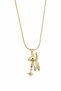 Stainless Steel Teddy Bear Figured Zircon Stone Star Detailed Yellow Color Necklace