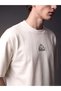 Peak New Season Ecru Crew Neck Embroidered Men's T-Shirt - 5