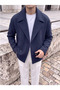 Men's Double-Breasted Short Cashmere Coat