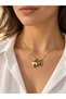Women's Necklace - Gold Color Heart and Blue Evil Eye Beaded Double-Ended Women's Necklace - 2