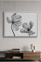 Minimalist Black and White Tulip Nature Wall Art | Portrait Framed Canvas Print | Luxury Modern Botanical Decor for Living Room