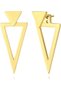 Vintage Metal Triangle Ear Jacket Earrings,Hollow Geometric Front and Back Studs,Gold Stainless Steel Jewelry for Women
