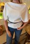 Boat Neck Bat Sleeve Belted Knitwear Sweater - 5