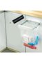 Foldable Hanging Trash Bag Holder with Garbage Bag Roll,Wall Mounted Cabinet Door Garbage Bag Rack,White