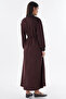 Button Detailed Maxi Dress Brown - 4
