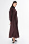 Button Detailed Maxi Dress Brown - 5